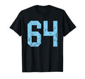Distressed Blue Number 64 Jersey Player T-Shirt - Minimalist Print Unisex