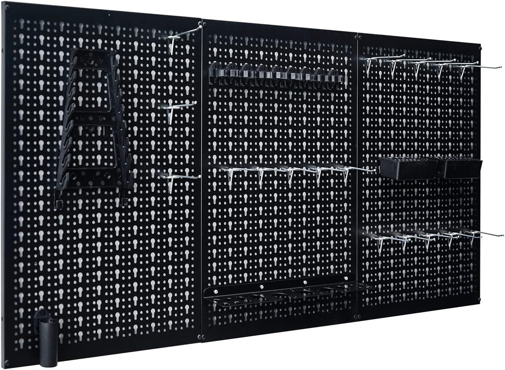 Ultrawall Peg Board Wall Organizer 4 ft. Metal Pegboard Garage Wall Pegboard Tool Storage Kit with Accessories for Garage, 45pcs