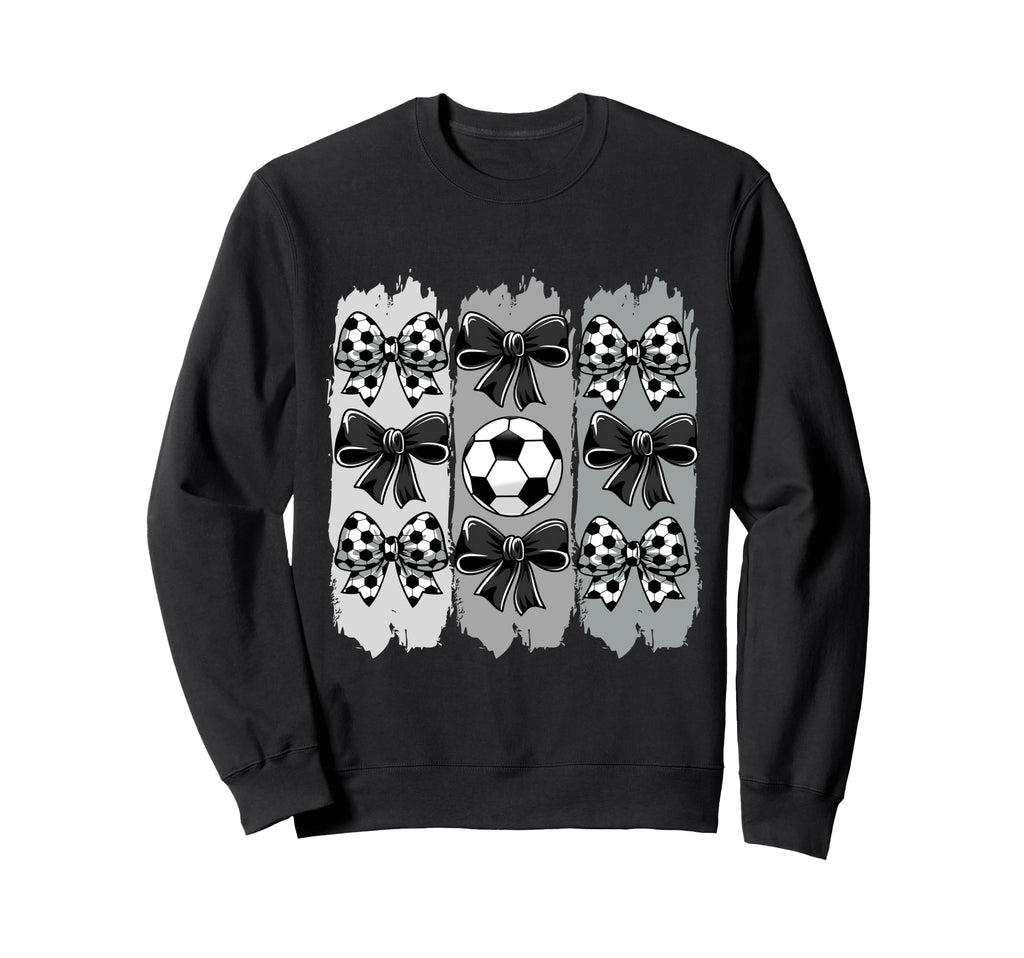 Soccer Coquette Bow Soccer Ball Sweatshirt - Trendy Graphic for Adults