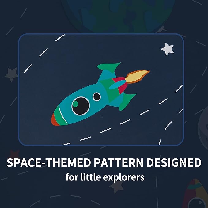 Kids Space Themed Blackout Curtains - 100% Blackout, Perfect for Bedroom and Nursery with Vibrant Cosmos Patterns, Noise Reduction, Thermal Insulated, 2 Panels (Space, W42×L63)
