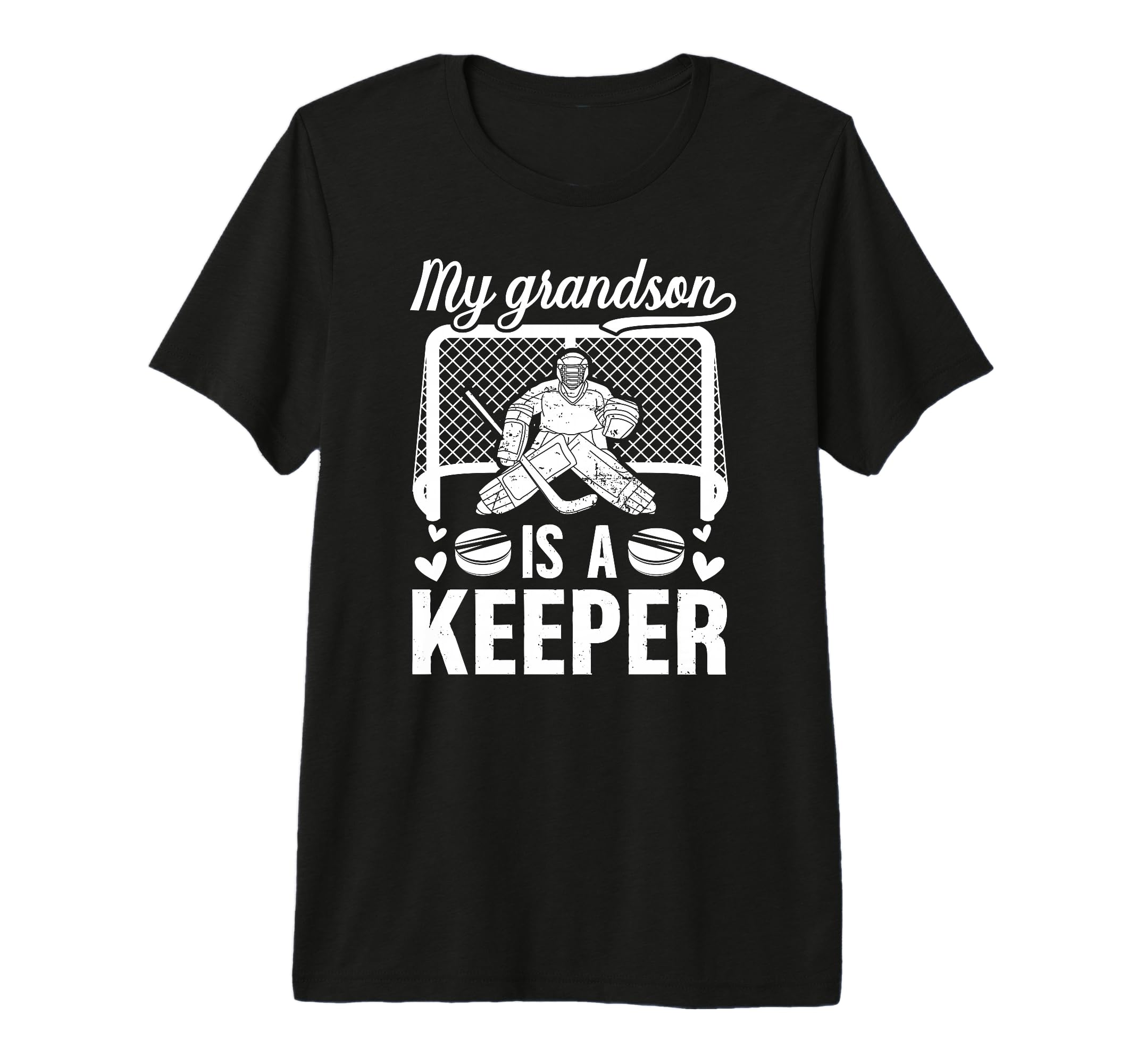 My Grandson Hockey Keeper Grandma T-Shirt - Fun Novelty Design Men Women
