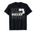Eat Sleep Soccer Repeat Team Sports T-Shirt - Unique Graphic for Adults