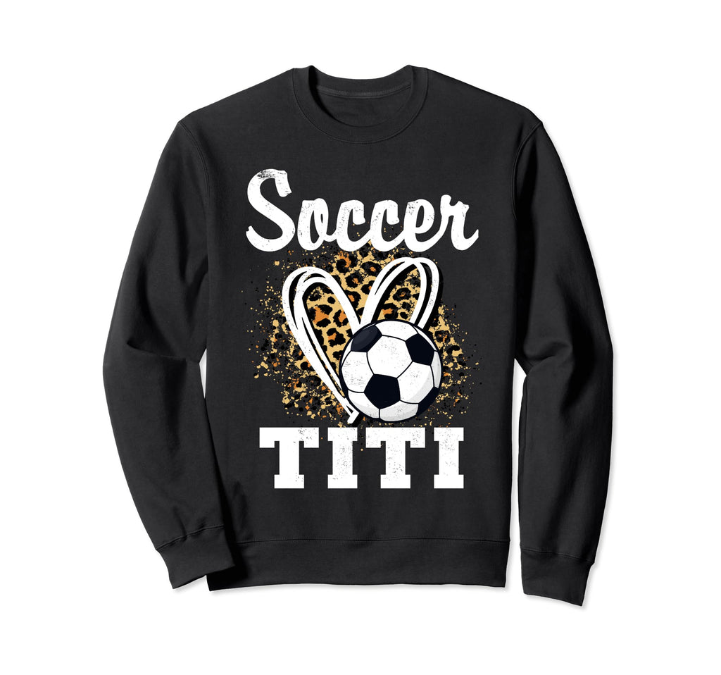 Soccer Titi Leopard Heart Sweatshirt - Casual Everyday Wear Unisex