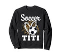 Soccer Titi Leopard Heart Sweatshirt - Casual Everyday Wear Unisex