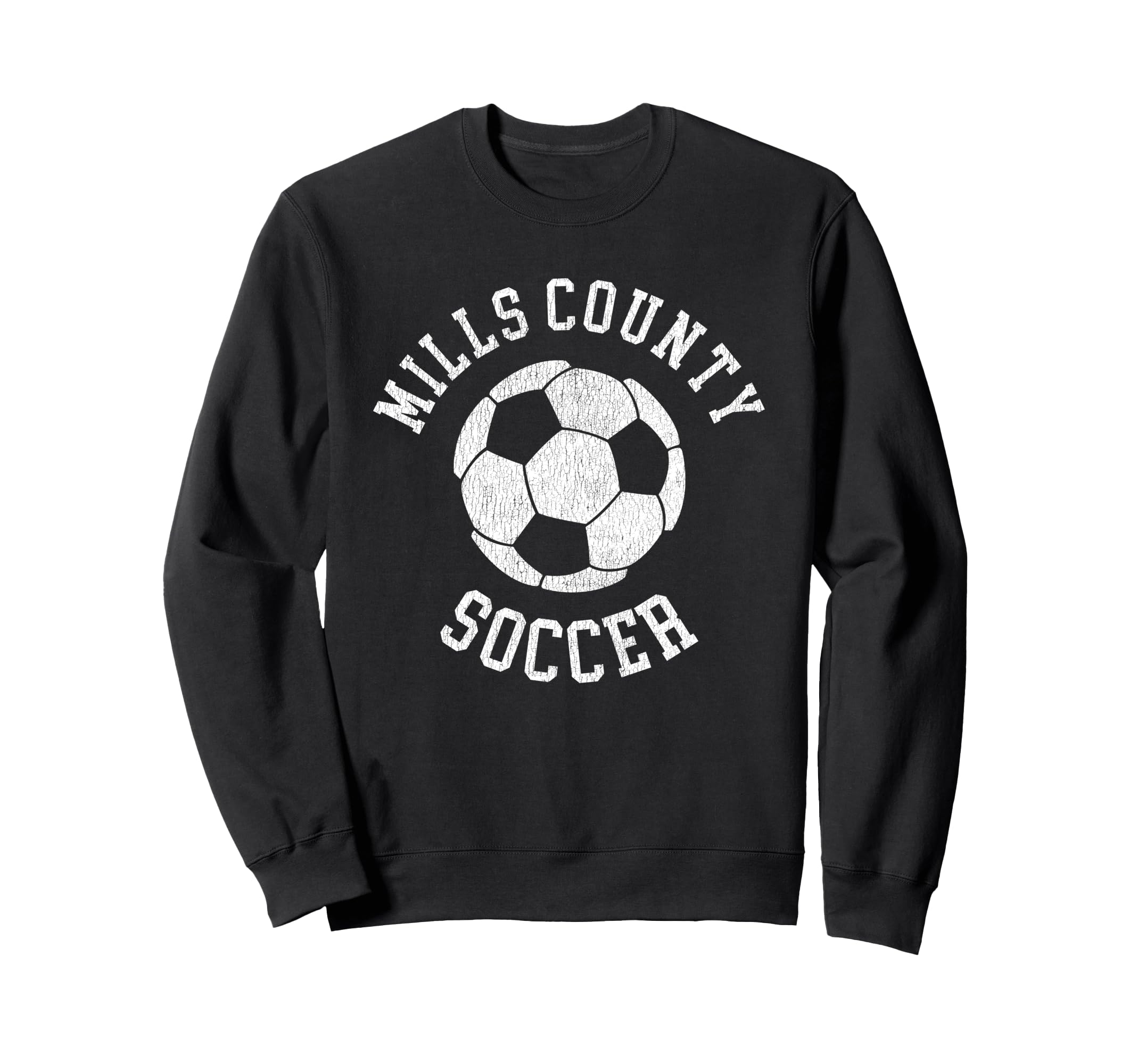 Mills County Soccer Distressed 90S Sweatshirt - Custom Art Print for Adults
