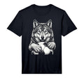 Fierce Holding Ball Fans Line Art T-Shirt - Fun Novelty Design Men Women