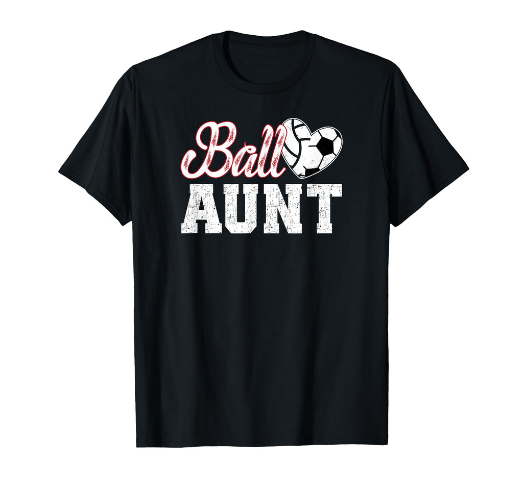 Ball Aunt Heart Soccer Volleyball T-Shirt - Casual Everyday Wear Unisex