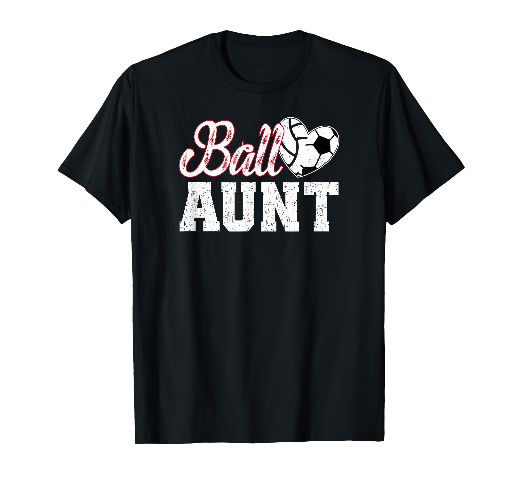 Ball Aunt Heart Soccer Volleyball T-Shirt - Casual Everyday Wear Unisex