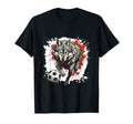 Wolf Playing Soccer Funny Animal T-Shirt - Graphic Print for Adults
