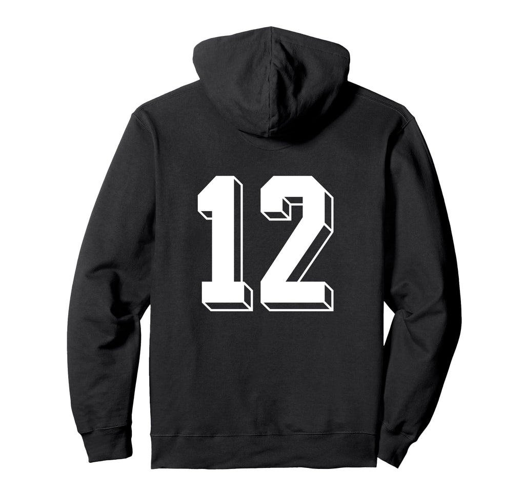Number 12 Backside 80S 90S Team Jersey Hoodie - Graphic Print Unisex