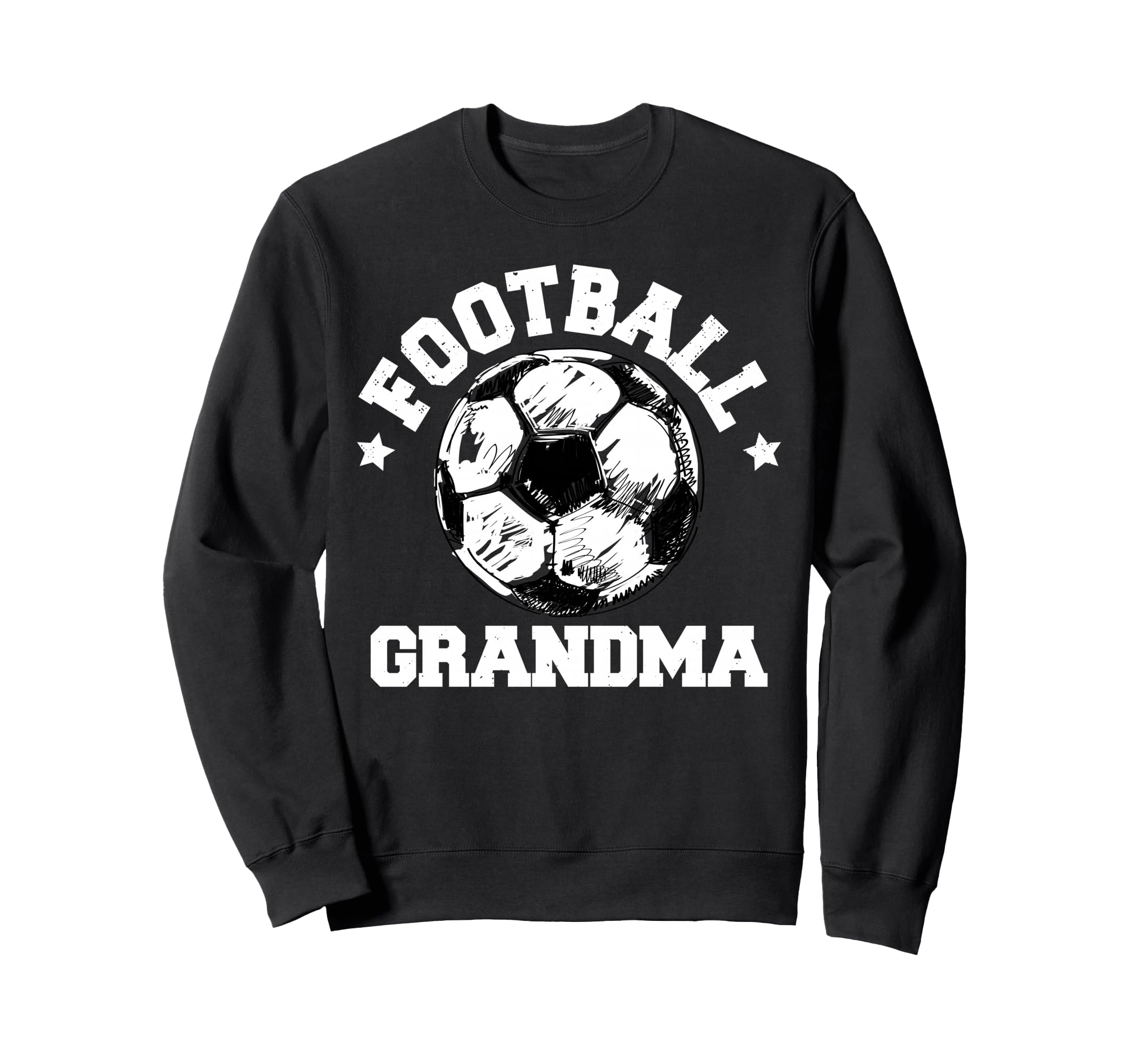 Football Grandma Sketch Soccer Ball Sweatshirt - Graphic Print for Adults