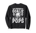 Proud Hockey Goalie Pops Ice Hockey Sweatshirt - Trendy Graphic for Adults