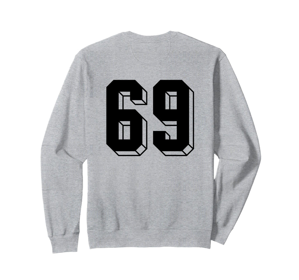 Number 69 Backside 80S 90S Sweatshirt - Casual Everyday Wear for Adults