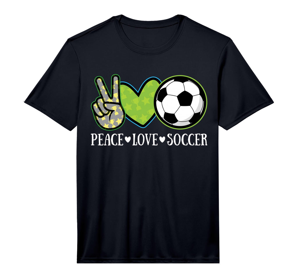 Peace Love Soccer Player European T-Shirt - Minimalist Print Men Women
