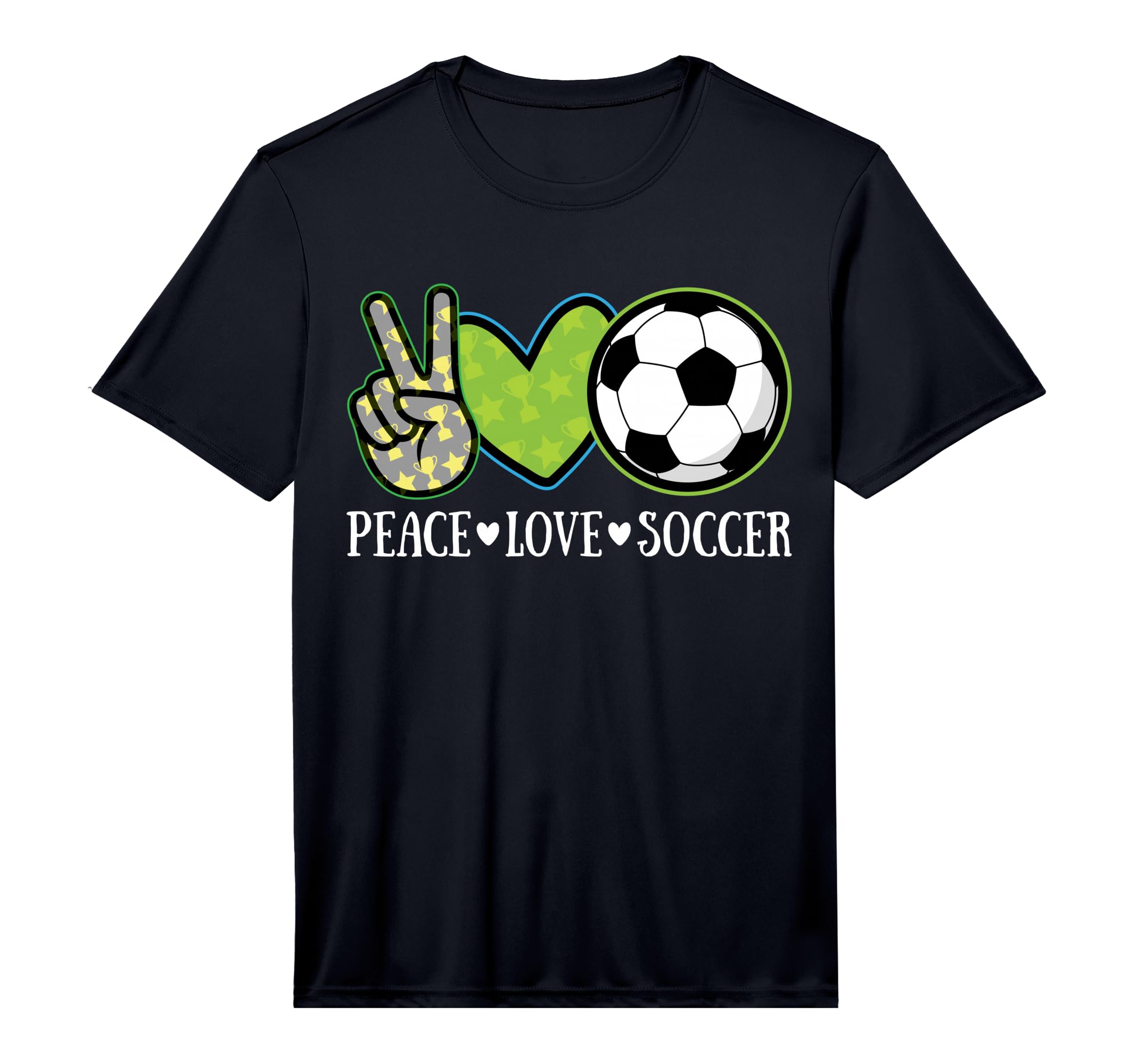 Peace Love Soccer Player European T-Shirt - Minimalist Print Men Women
