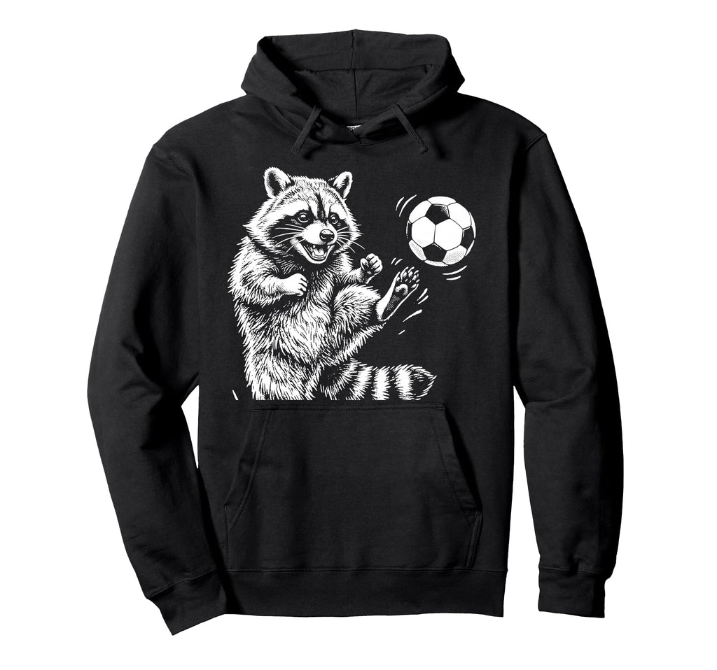 Raccoon Soccer Sports Athlete Football Hoodie - Streetwear Style Unisex