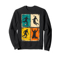 Distressed Soccer Player Silhouettes Sweatshirt - Trendy Graphic Unisex