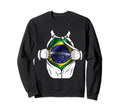 Superhero Flag I Love Brazil Designer Sweatshirt - Trendy Graphic Unisex