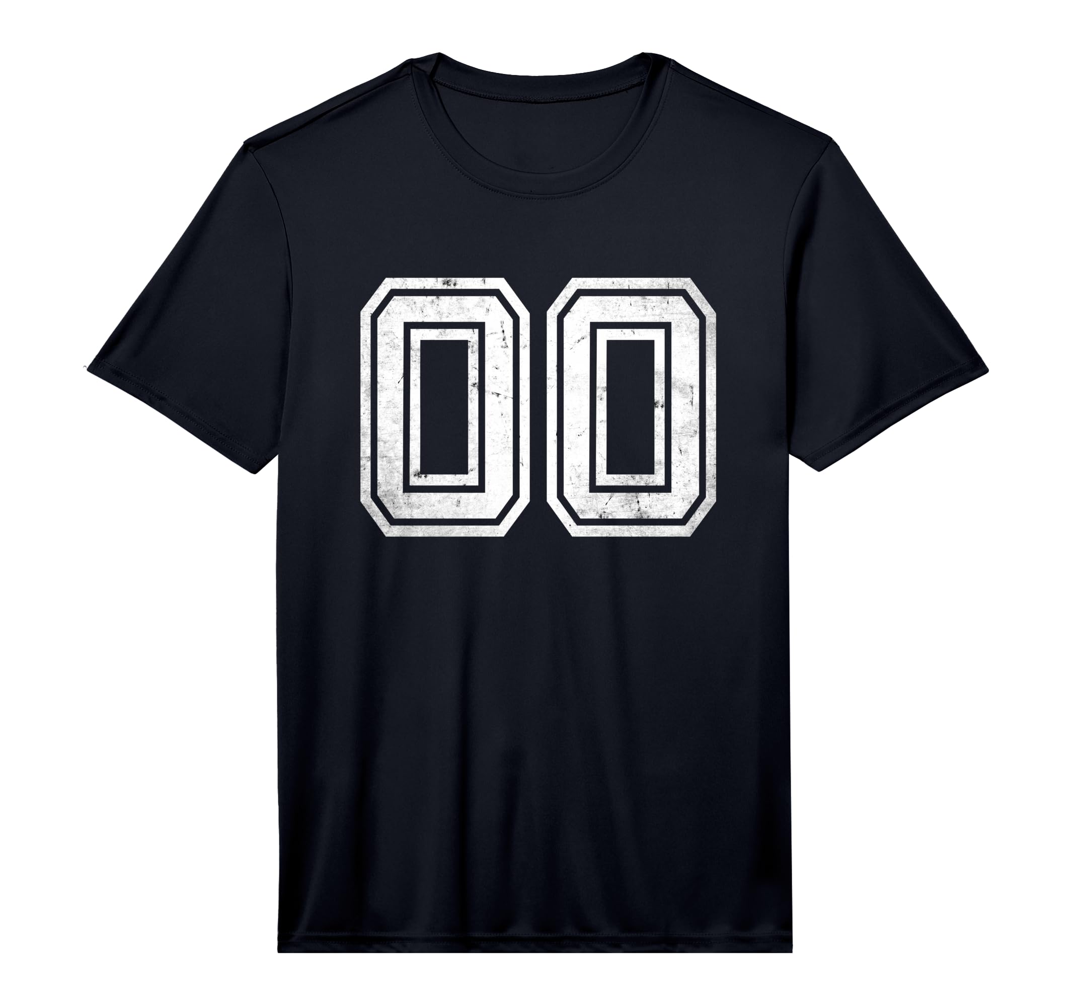 Number 00 Sports Team Distressed T-Shirt - Fun Novelty Design for Adults