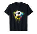 Soccer Ball Paint Splatter Player T-Shirt - Custom Art Print for Adults