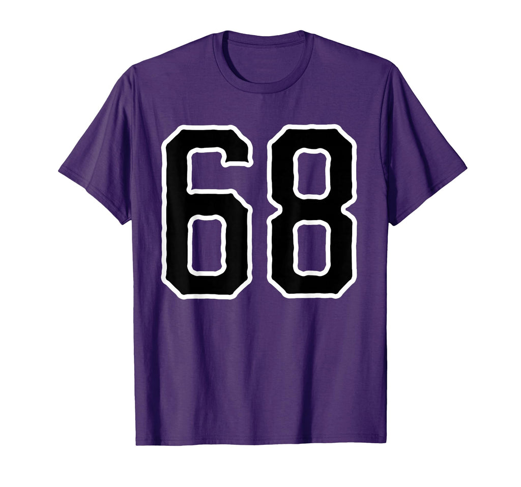 Number 68 White Black Sports Team T-Shirt - Custom Art Print Men Women