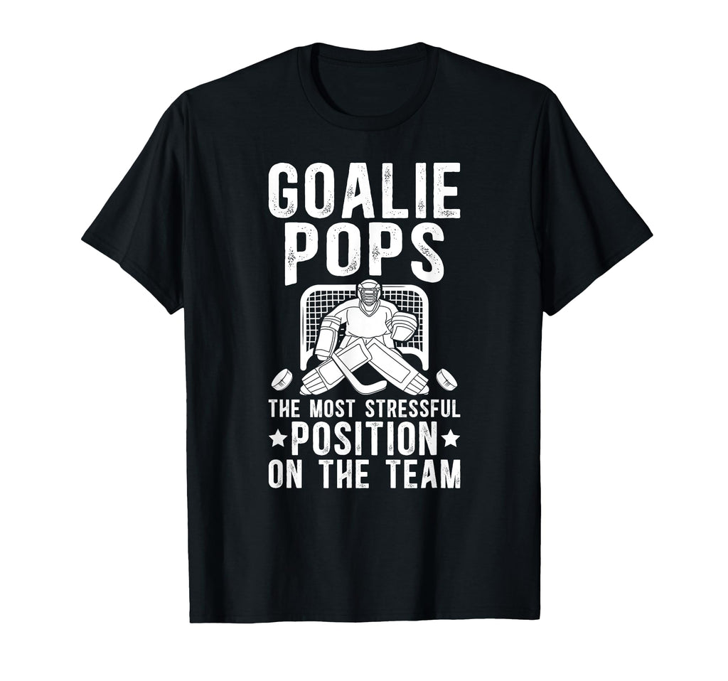 Funny Hockey Goalie Pops Ice Hockey T-Shirt - Graphic Print Men Women
