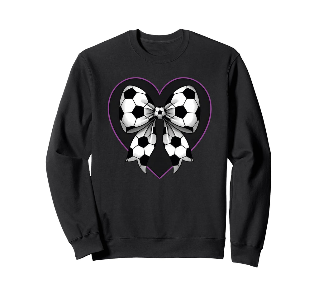 Soccer Coquette Bow Football Soccer Sweatshirt - Novelty Apparel Unisex
