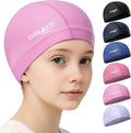 COOLMATE Fabric Swim Cap for Adult Women Men Kid 3 4 6 8 14 16, Silicone Water Resistant Layer, Cloth Swim Cap Gifts for Swimmers, Lightweight for Pool, Lap Swimming (1 pc)