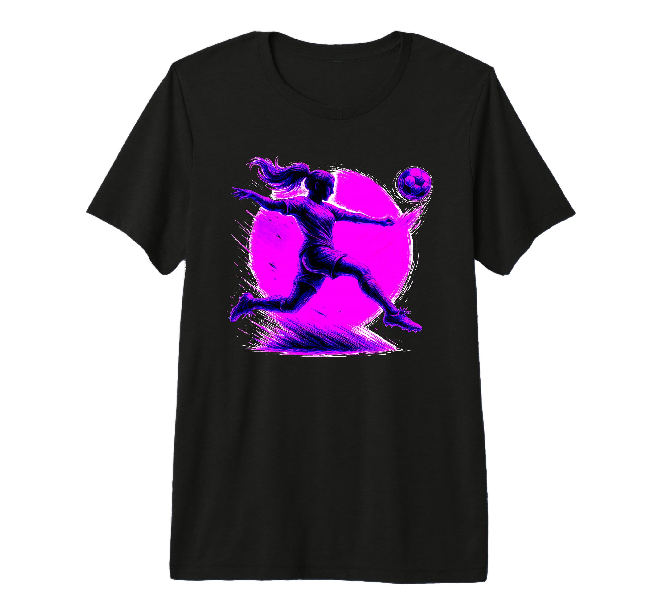 Soccer Player Powerful Kick Athletic T-Shirt - Casual Everyday Wear Unisex