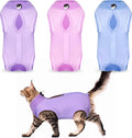 Nuanchu 3 Pieces Cat Recovery Suit Kitten Recovery Suit E-Collar Alternative for Cats and Dogs Abdominal Skin Anti Licking Pajama Clothes Sets(Solid Pattern,Small)
