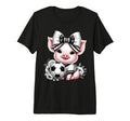 Pig Black White Soccer Coquette Bow T-Shirt - Casual Everyday Wear Unisex