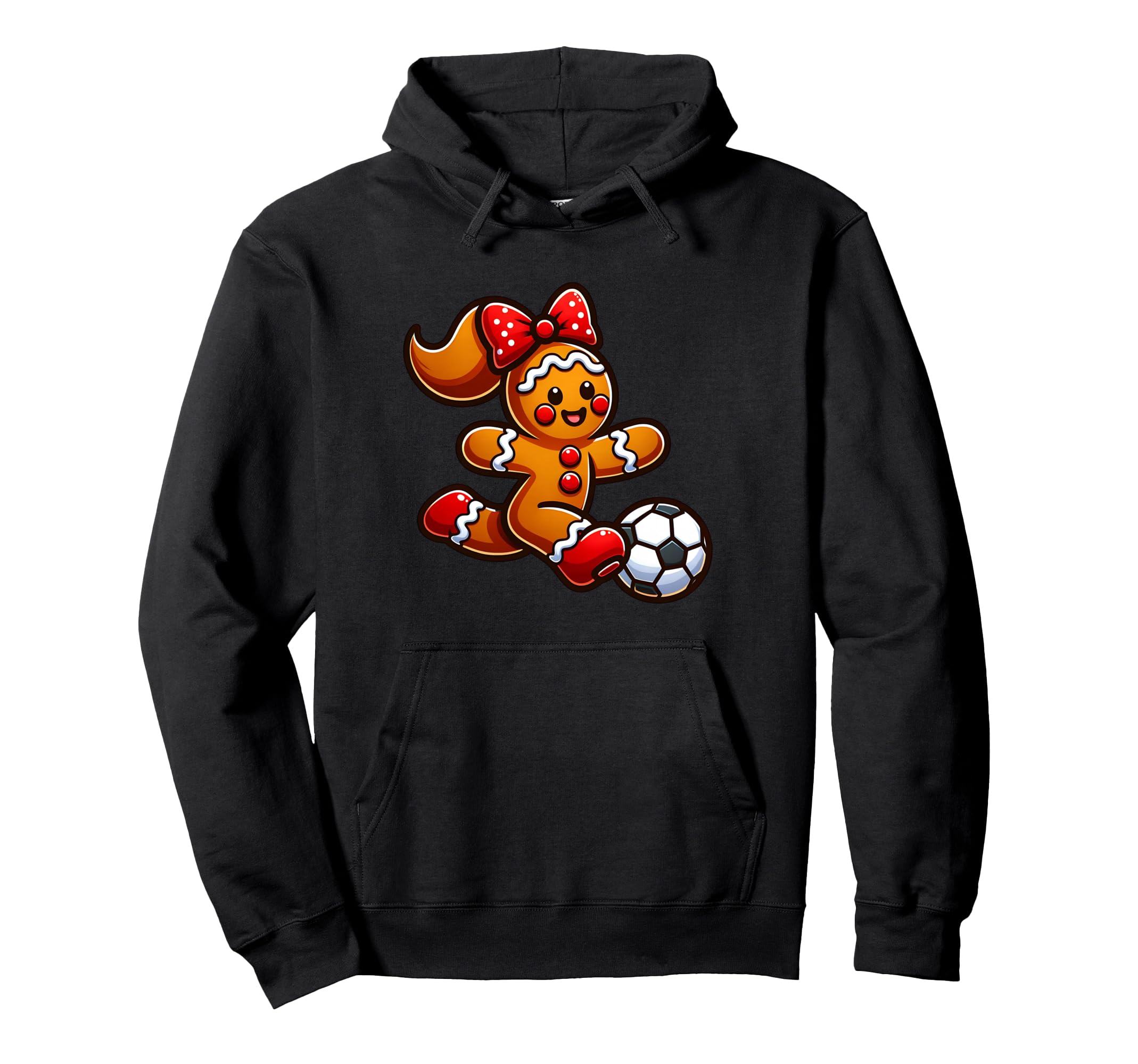 Soccer Gingerbread Coquette Bow Sports Hoodie - Fun Novelty Design Unisex