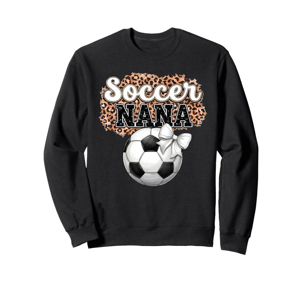 Soccer Nana Mothers Day Bow Grandma Sweatshirt - Trendy Graphic Unisex