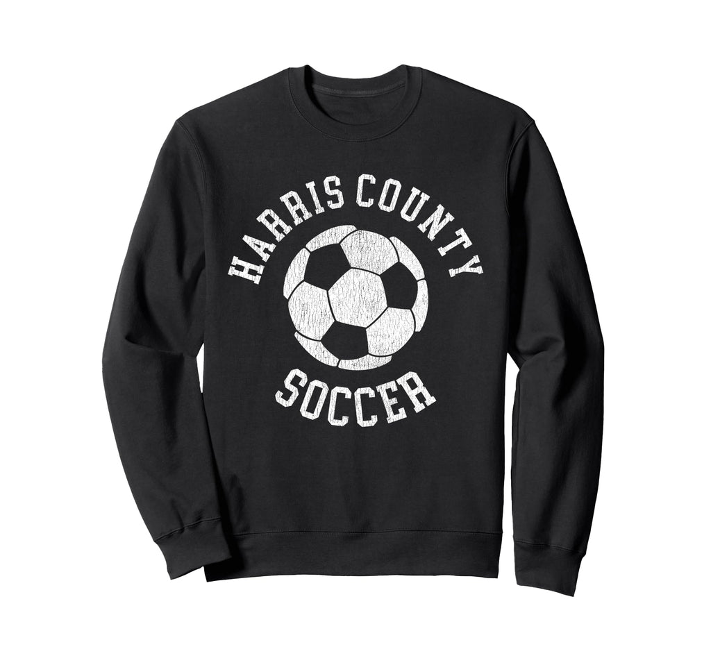 Harris County Soccer Distressed 90S Sweatshirt - Unique Graphic Men Women