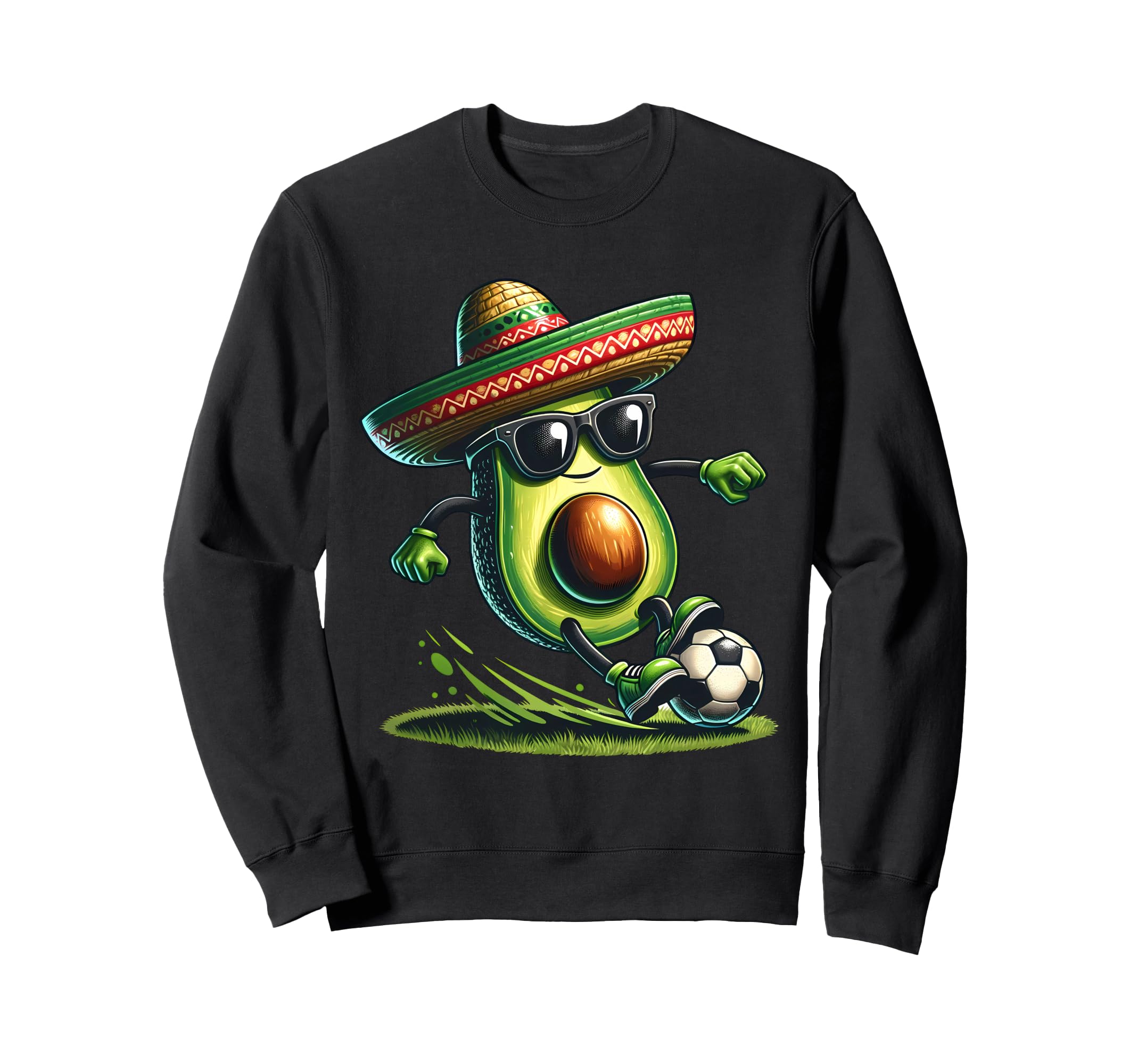 Funny Avocado Playing Soccer Sweatshirt - Casual Everyday Wear Men Women