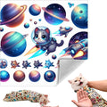 Cat Grooming Wrap, Self-Adherent Soft Cat Blanket to Wrap, Nail Clipping, Anti-Bite, Anti-Scratch, Anti-Escape Calming Wrap (Space, 10-13 lbs)