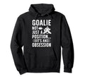 Ice Hockey Goalie Its Obsession Ice Hoodie - Minimalist Print for Adults