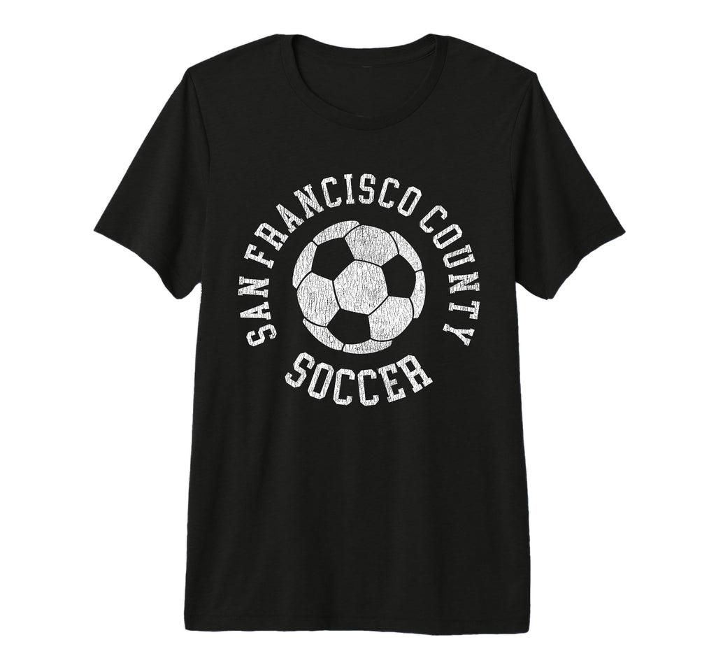 San Francisco County Soccer Distressed T-Shirt - Unique Graphic for Adults