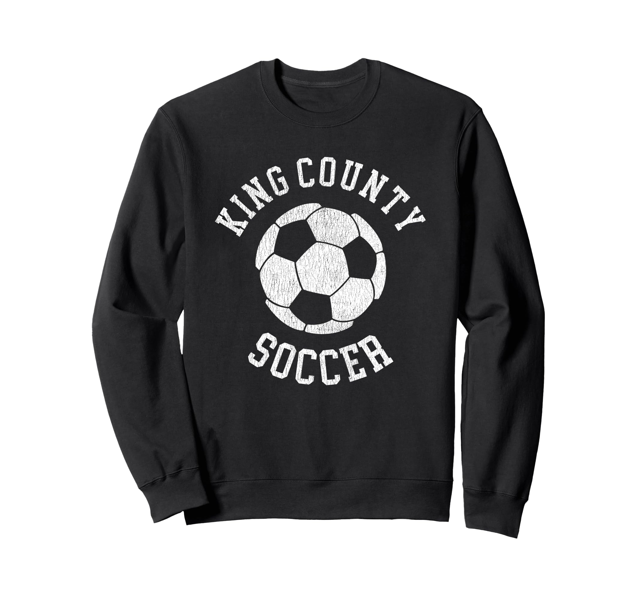 King County Soccer Distressed 90S Sweatshirt - Novelty Apparel Unisex