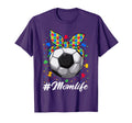 Messy Bun Soccer Ball Puzzle Asd Mom T-Shirt - Graphic Print for Adults