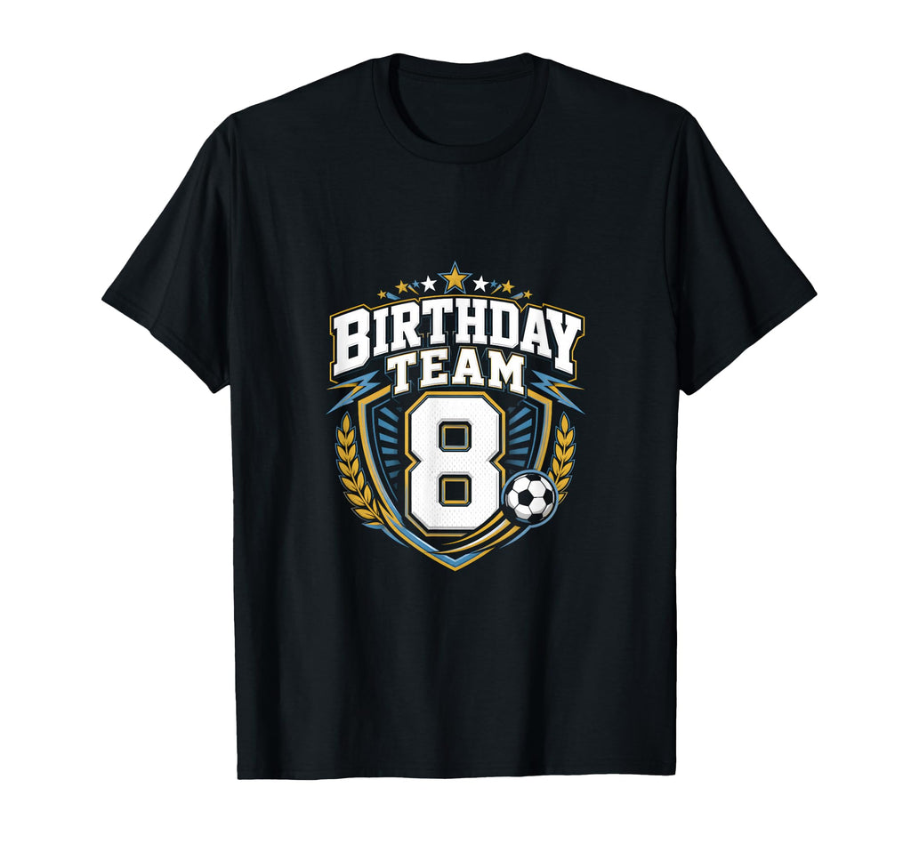 Birthday Team 8Th Birthday Soccer T-Shirt - Trendy Graphic Men Women