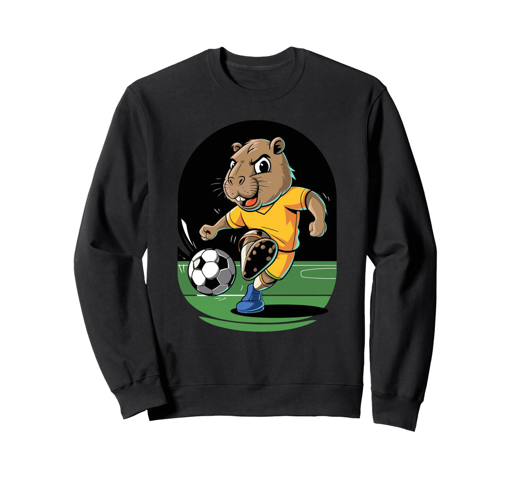 Funny Capybara Soccer Lover Animal Sweatshirt - Custom Art Print Men Women