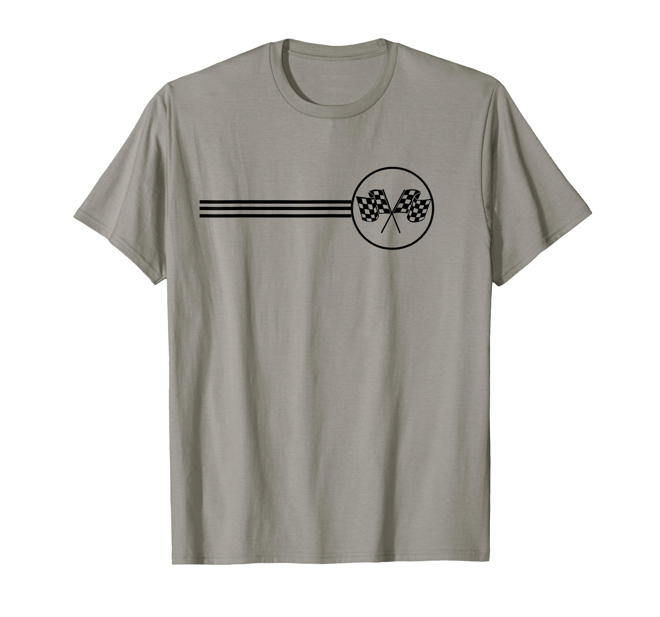 Checker Flag Dirt Track Racing T-Shirt - Casual Everyday Wear for Adults