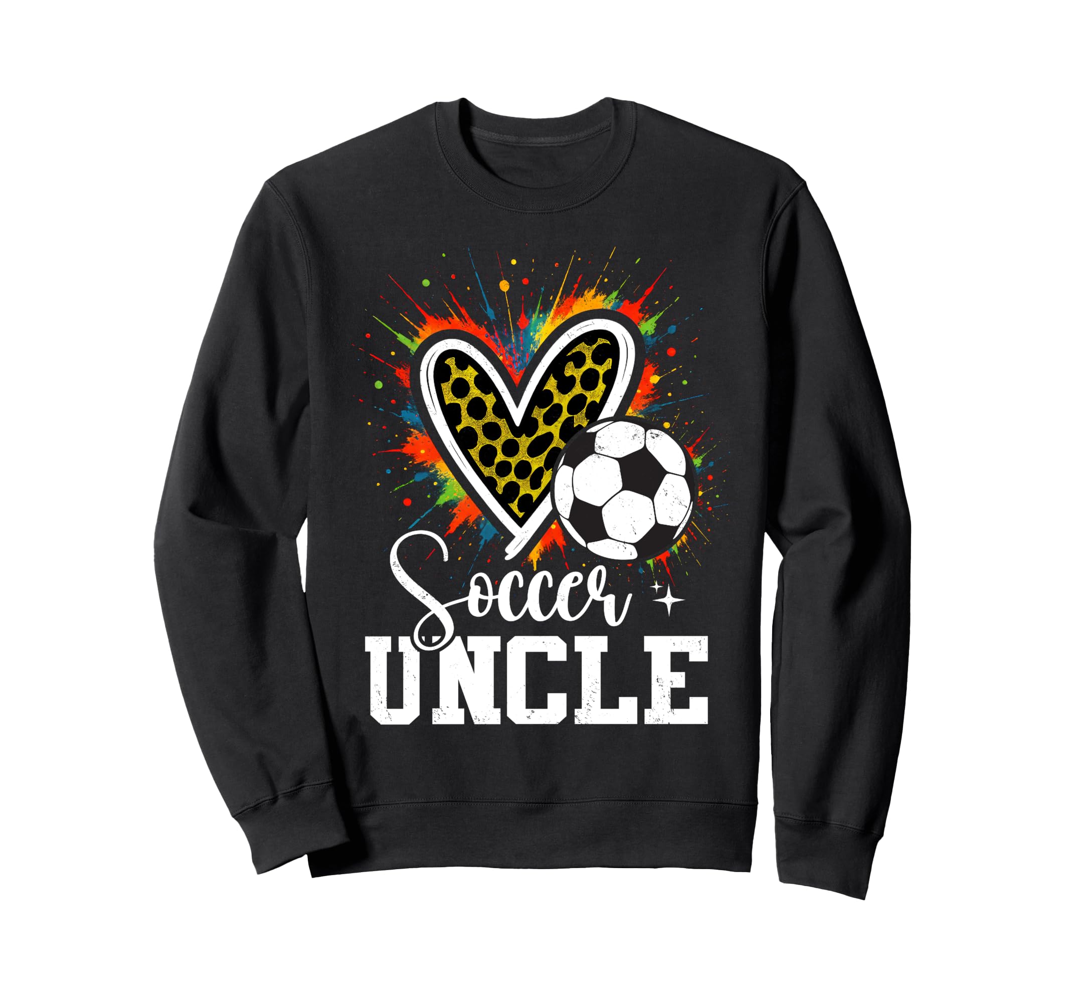 Soccer Uncle Leopard Heart Colorful Sweatshirt - Novelty Apparel Men Women