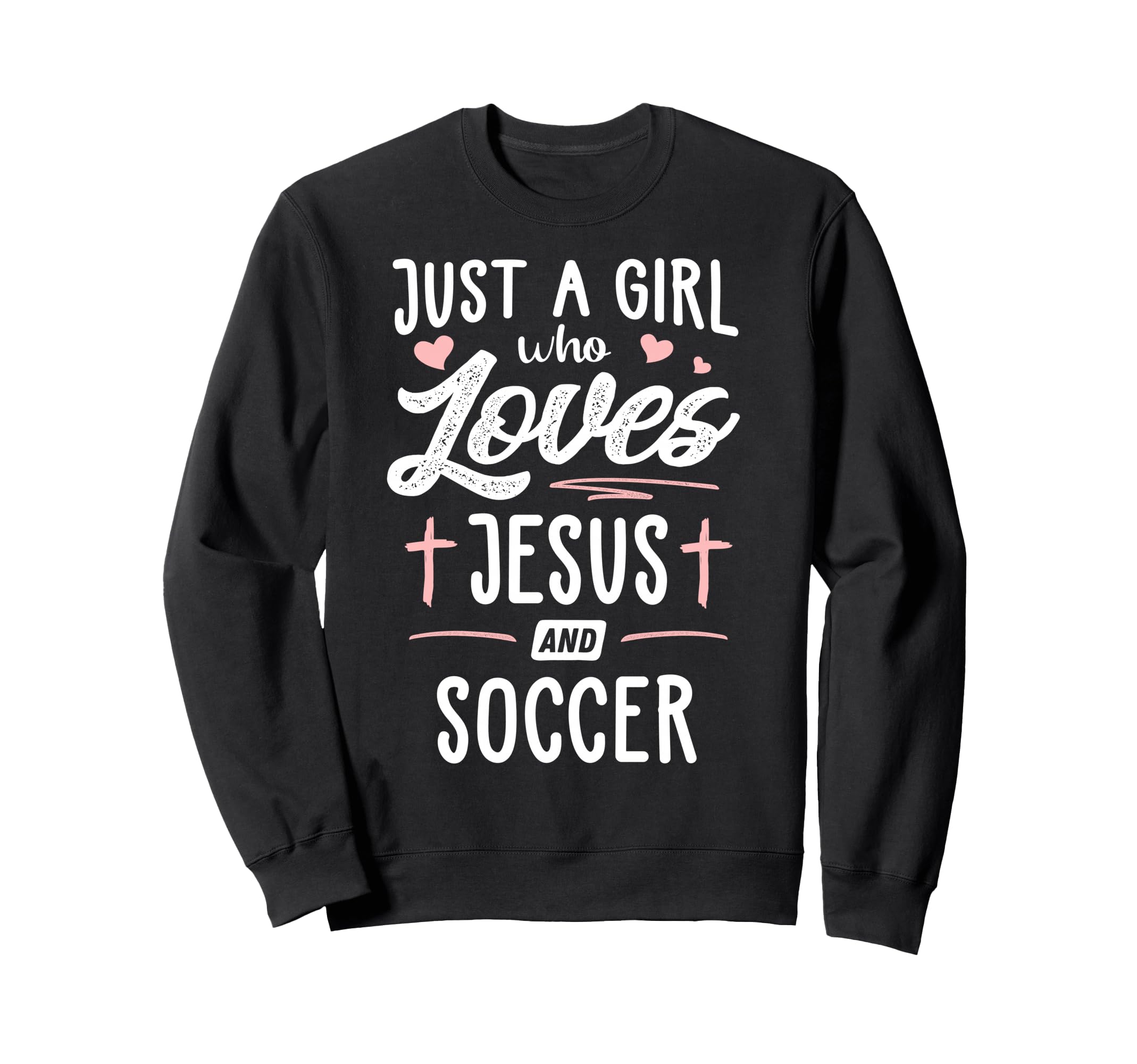 Just Who Loves Jesus And Soccer Sweatshirt - Minimalist Print Men Women