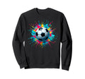 Colorful Splash Art Soccer Sweatshirt - Fun Novelty Design Men Women