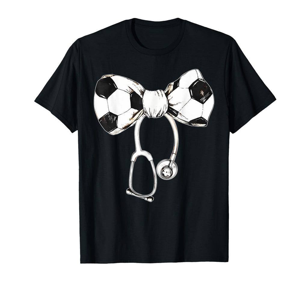 Coquette Bow Stethoscope Soccer Nurse T-Shirt - Streetwear Style Unisex