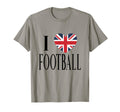 I Love Football Black British Flag Heart T-Shirt - Streetwear Style Unisex