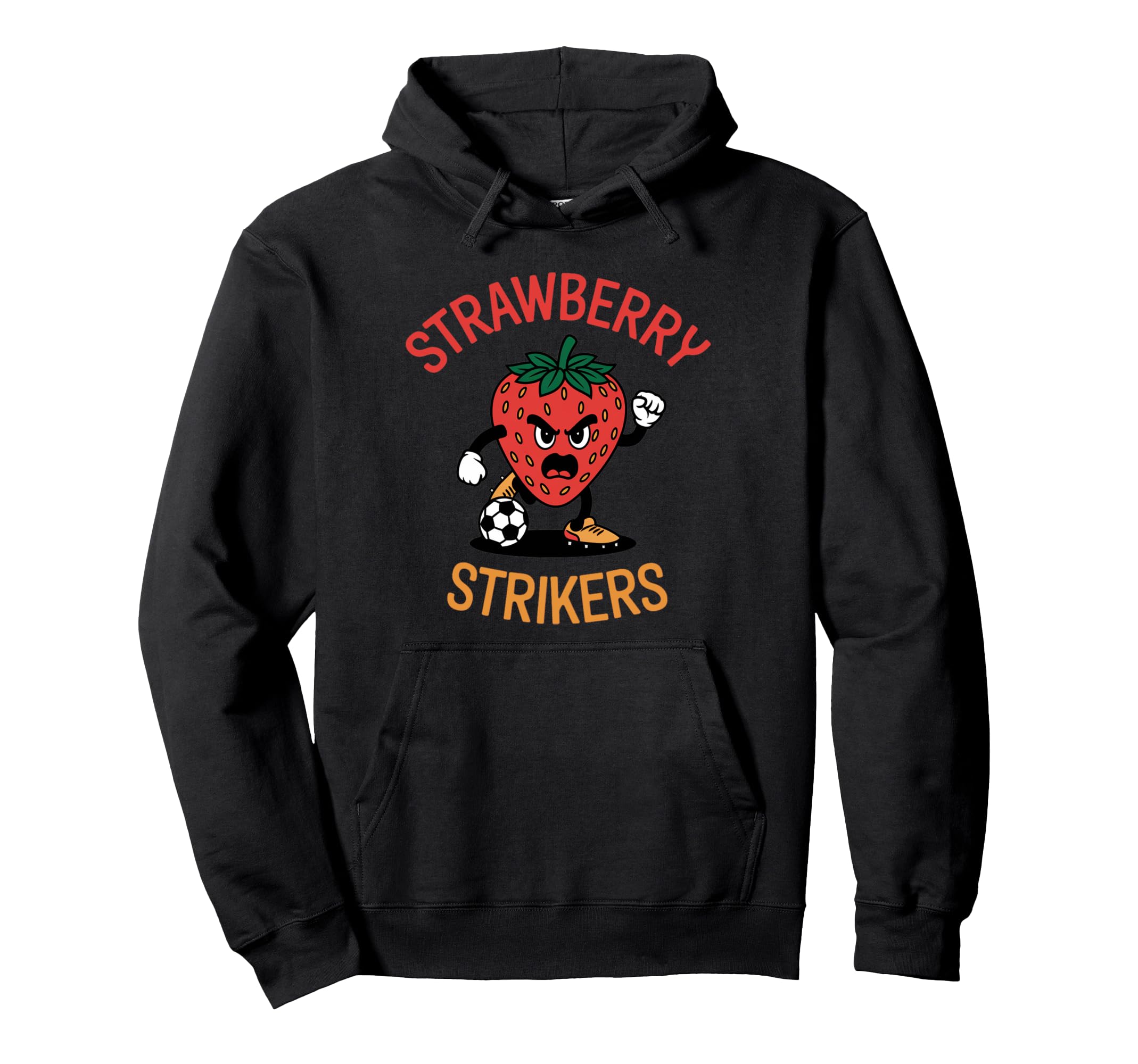 Strawberry Strikers Funny Soccer Hoodie - Custom Art Print for Adults