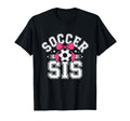 Soccer Sister Funny Coquette Bow Sport T-Shirt - Graphic Print for Adults